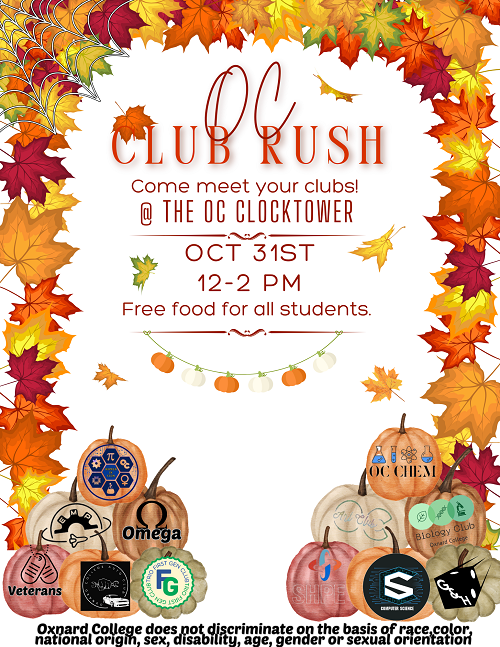 Club Rush October 31, 2023 from 12pm-2pm