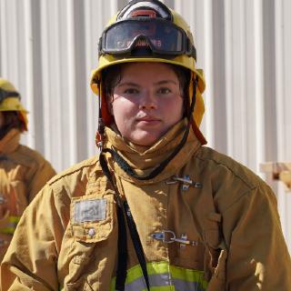 female fire technology student