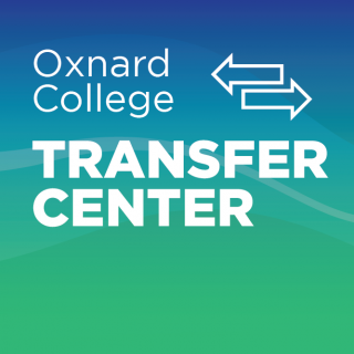 Graphic of two directional arrows, pointed at different directions, with text that reads:Oxnard College Transfer Center