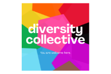 Diversity Collective logo with multi-colored background