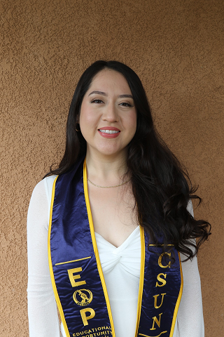Gabriela wearing an EOP/CSUN sash