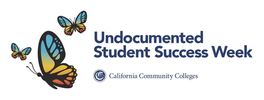 Undocumented student success week with floating butterflies