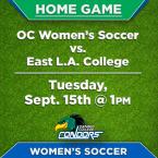 OC Women’s Soccer (Home Game) vs. East L.A. College
