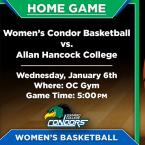 OC Women’s Basketball vs. Allan Hancock College (Home Game) 