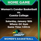 OC Women’s Basketball vs. Cuesta College (Home Game) 