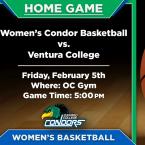 OC Women’s Basketball vs. Ventura College (Home Game) 