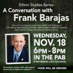 Ethnic Studies Series: A conversation with Frank Barajas with a headshot of Frank Barajas and his two books.