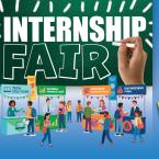 Chalk board sign that reads: Internship Fair Thursday, Oct. 22nd 11am - 1pm at the clock tower.