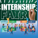 Chalk board sign that reads: Internship Fair Thursday, Oct. 29th 11am - 1pm at the clock tower.