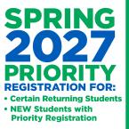 Nov. 9: Spring 2027 Priority Registration (Phase IV Begins)