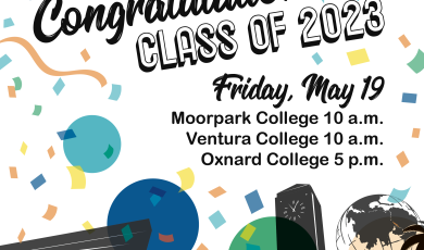 Illustrations of the LRC at Moorpark, the clocktower at OC, 