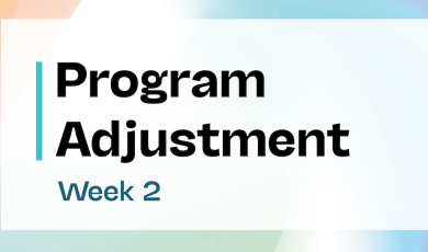 Colorful Background with text "Program Adjustment"