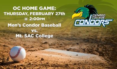 Men’s Baseball: OC Condors (Home Game) vs. Mt. SAC College