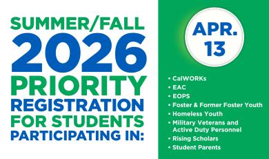 April 13: Summer/Fall 2026 Priority Registration Begins