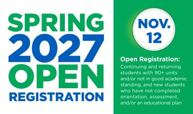 Nov. 12: Spring 2027 OPEN Registration