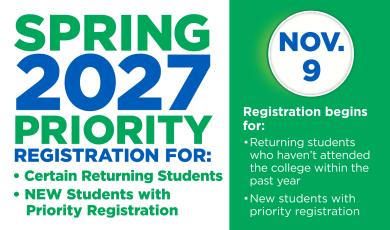 Nov. 9: Spring 2027 Priority Registration (Phase IV Begins)