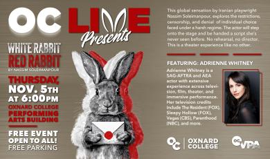 OC LIVE: White Rabbit, Red Rabbit (Image of a rabbit with dual personalities holding a sealed envelope.