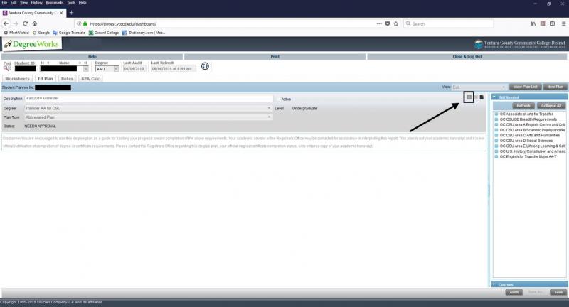 fig. 09 DegreeWorks Adding a Term