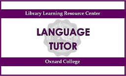 Purple sign. Top says Library Learning resource Center. Midd