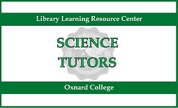 Green sign. Top says Library Learning resource Center. Middl
