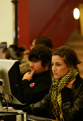 Student at computer