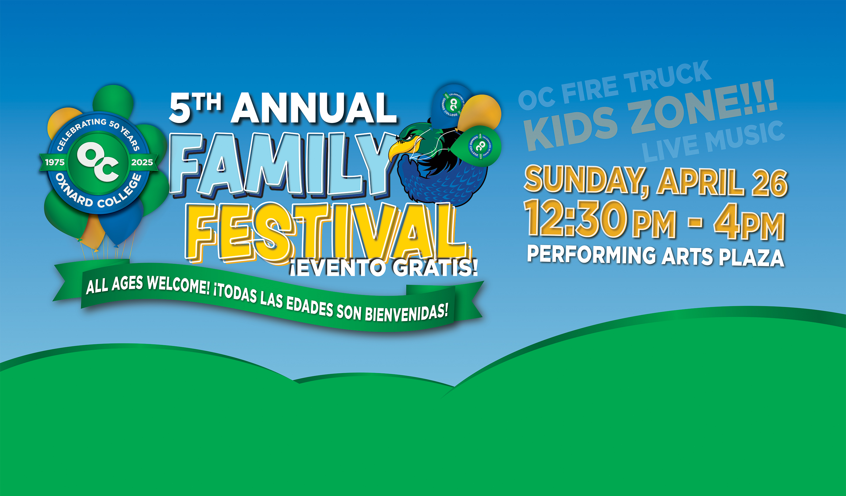 5th Annual Oxnard College Family Festival — Sunday, April 26th 12:30pm-4pm FREE EVENT