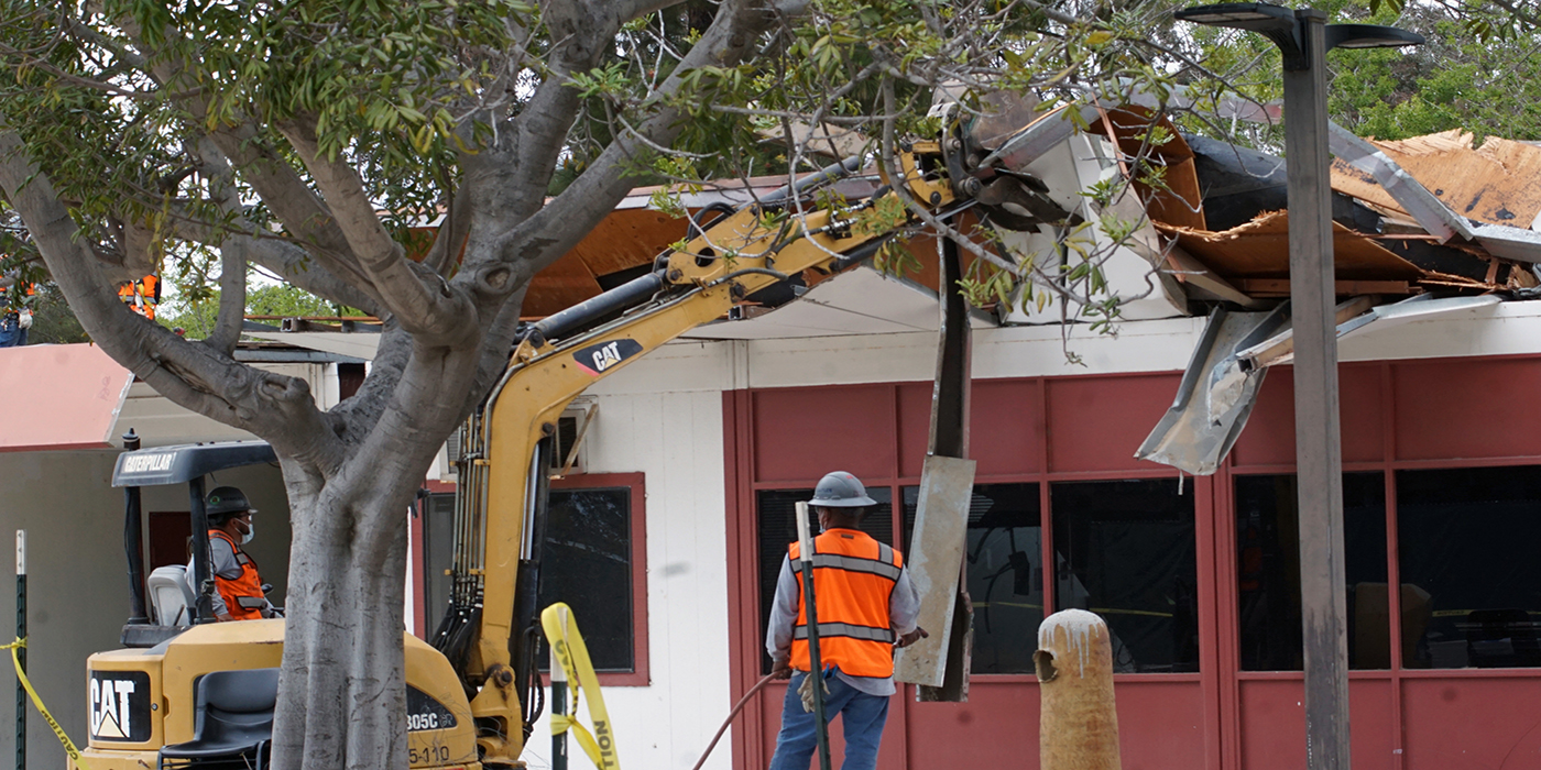 Demolition of old North Hall Building