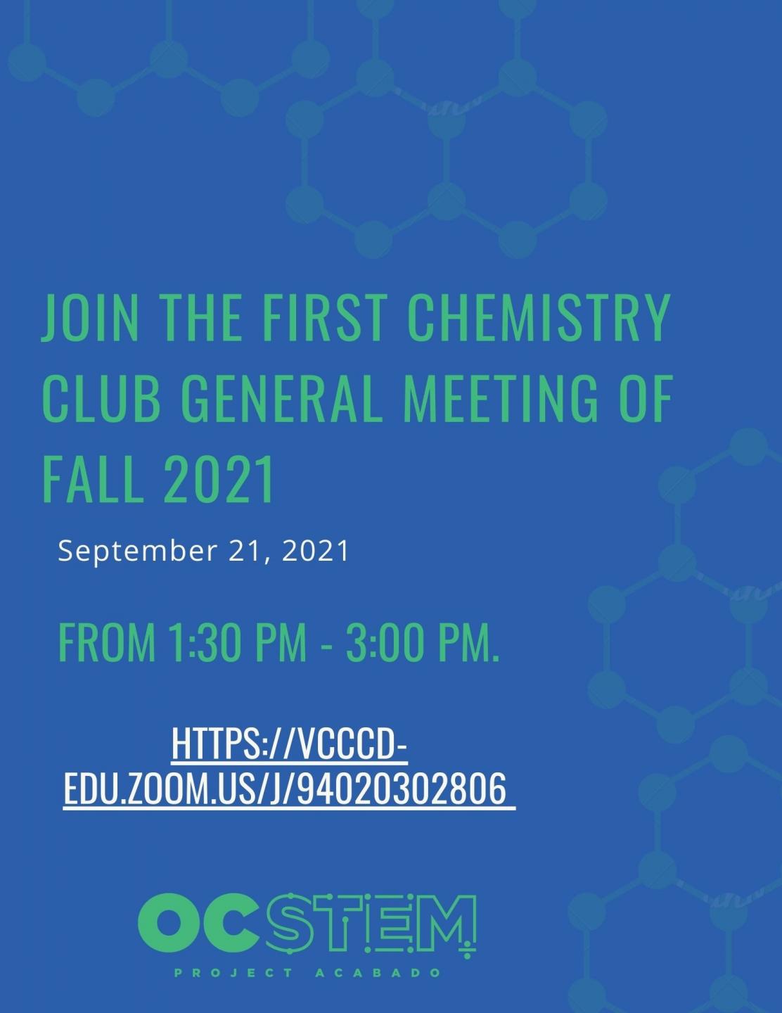 Fall 21 Chemistry Club General Meeting