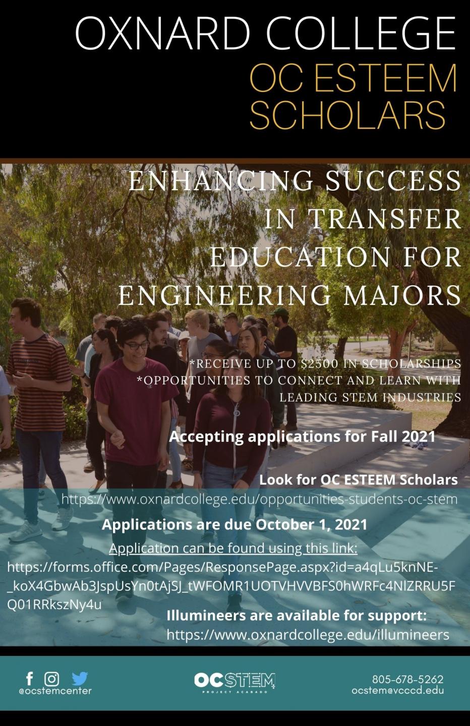 Fall 21 OC ESTEEM Scholar flyer
