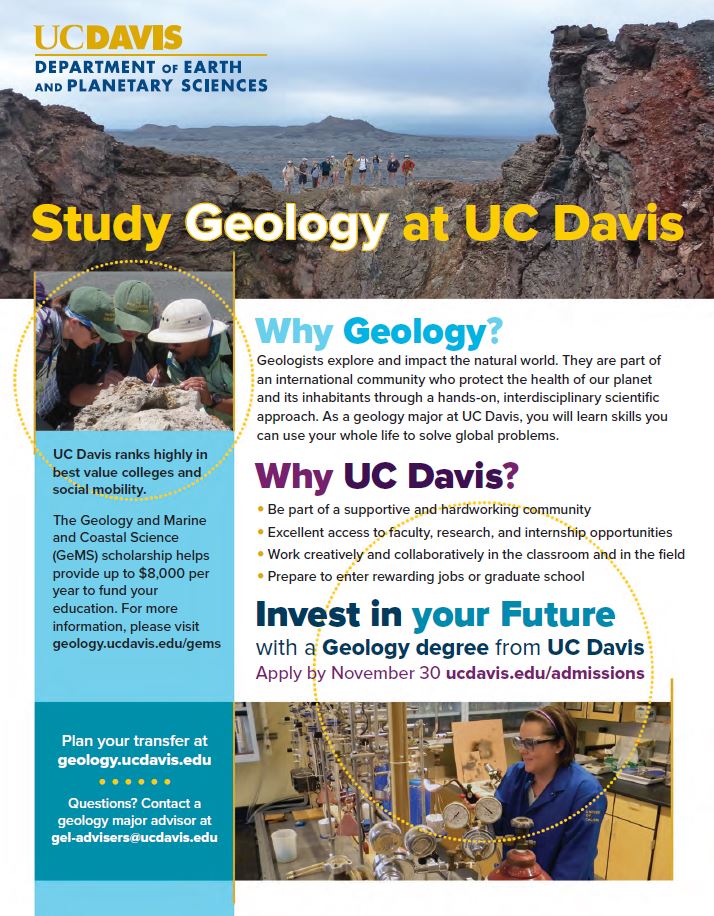 UC Davis Geology flyer