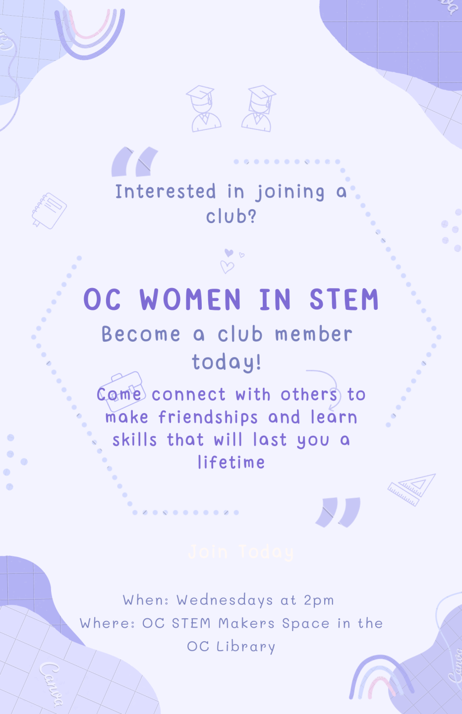 Spring 22_OC Women in STEM Club meetings flyer