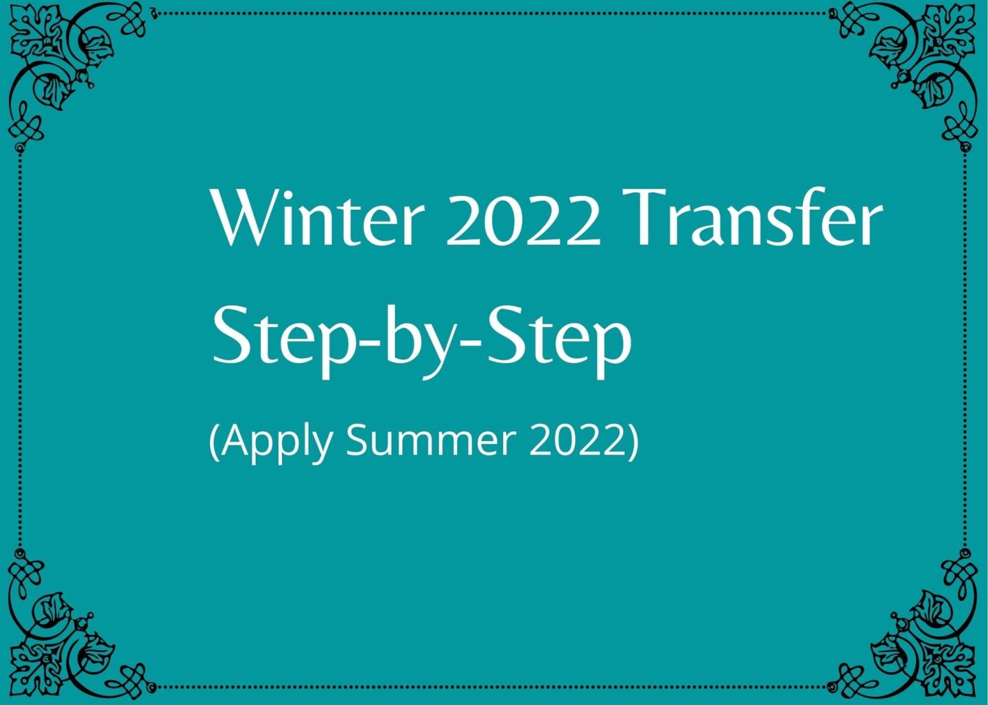Winter 2022 Transfer