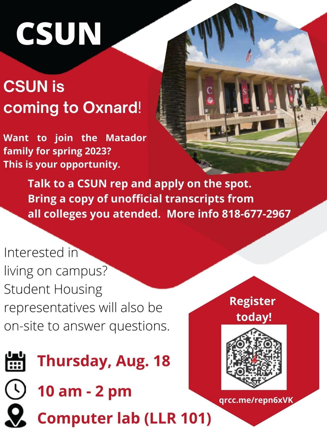 CSUN Application Workshop August 18