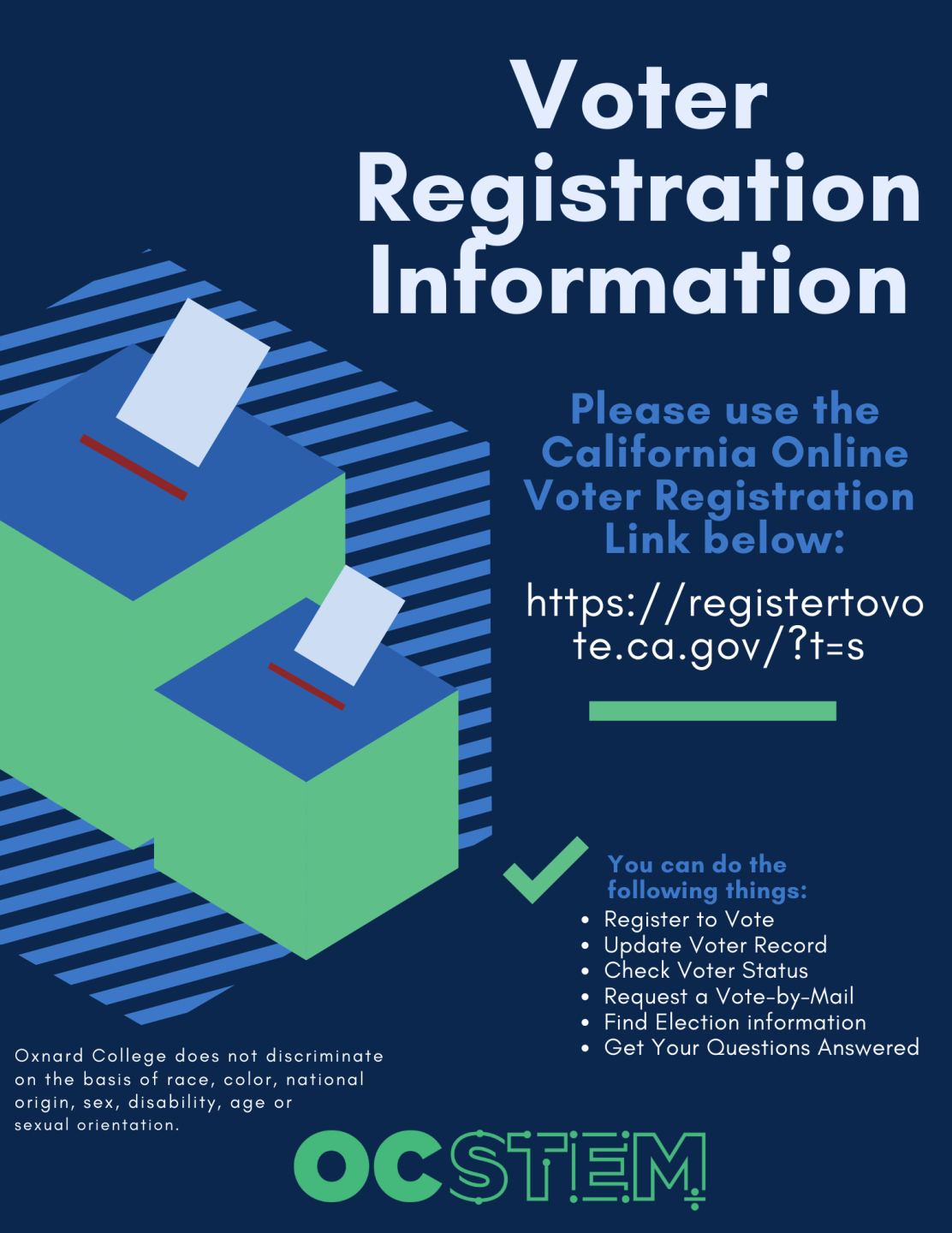 Fall 22 Voter Registration Information flyer