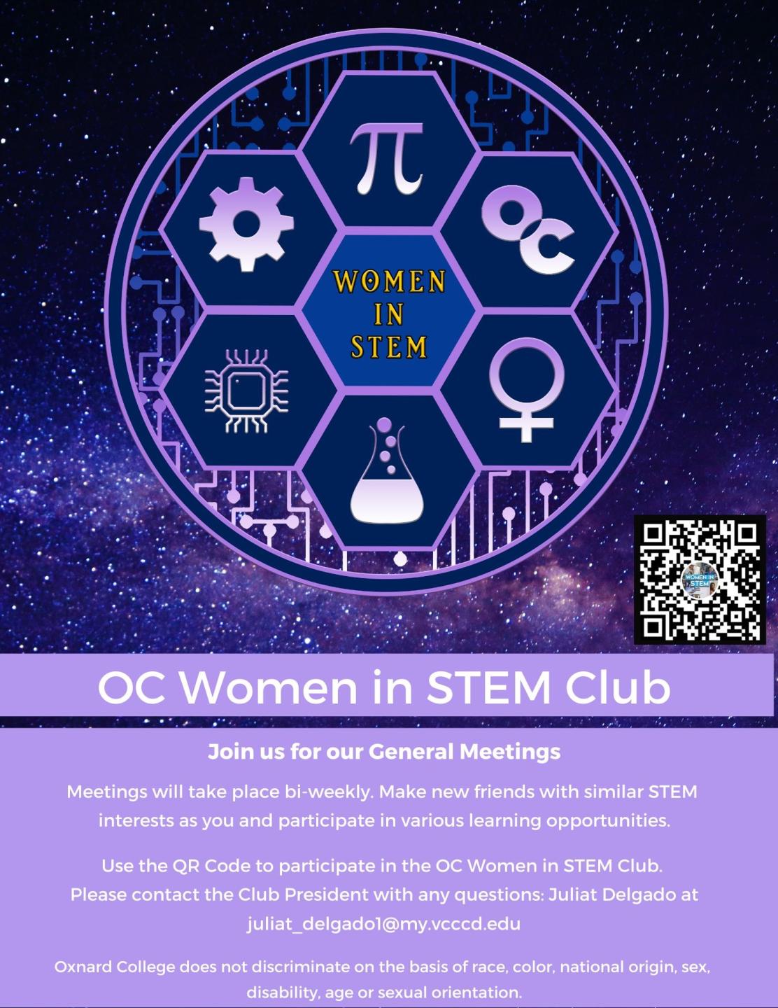 Spring 2023 OC Women in STEM Club Invitation Flyer