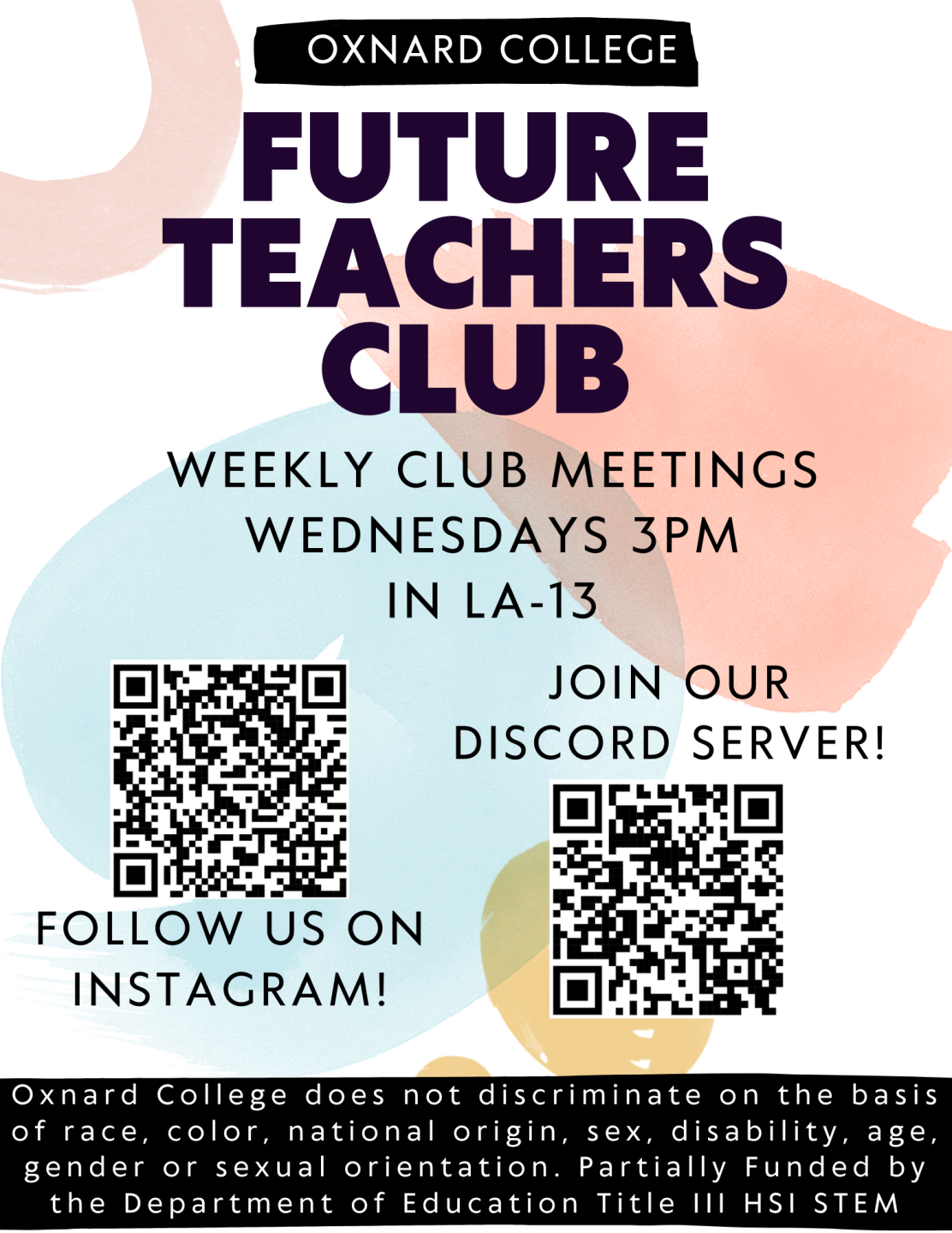 Updated Future Teachers Club flyer