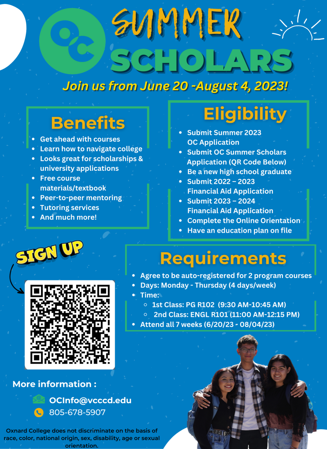 OC Summer Scholars- Benefits, Eligibility & Requirements