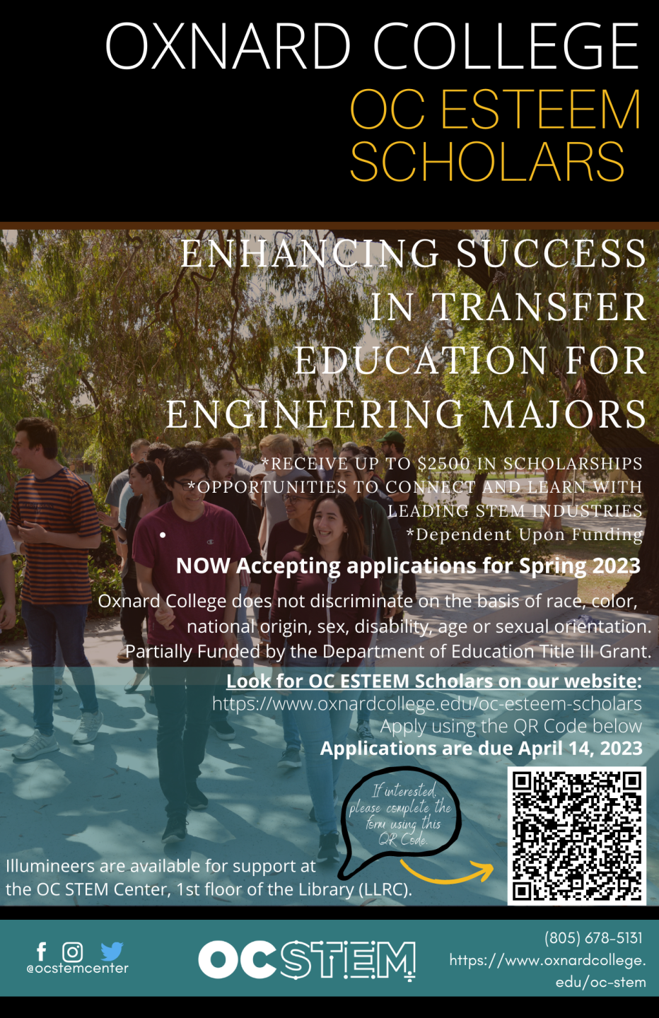 Updated Spring 2023 ESTEEM Scholars flyer