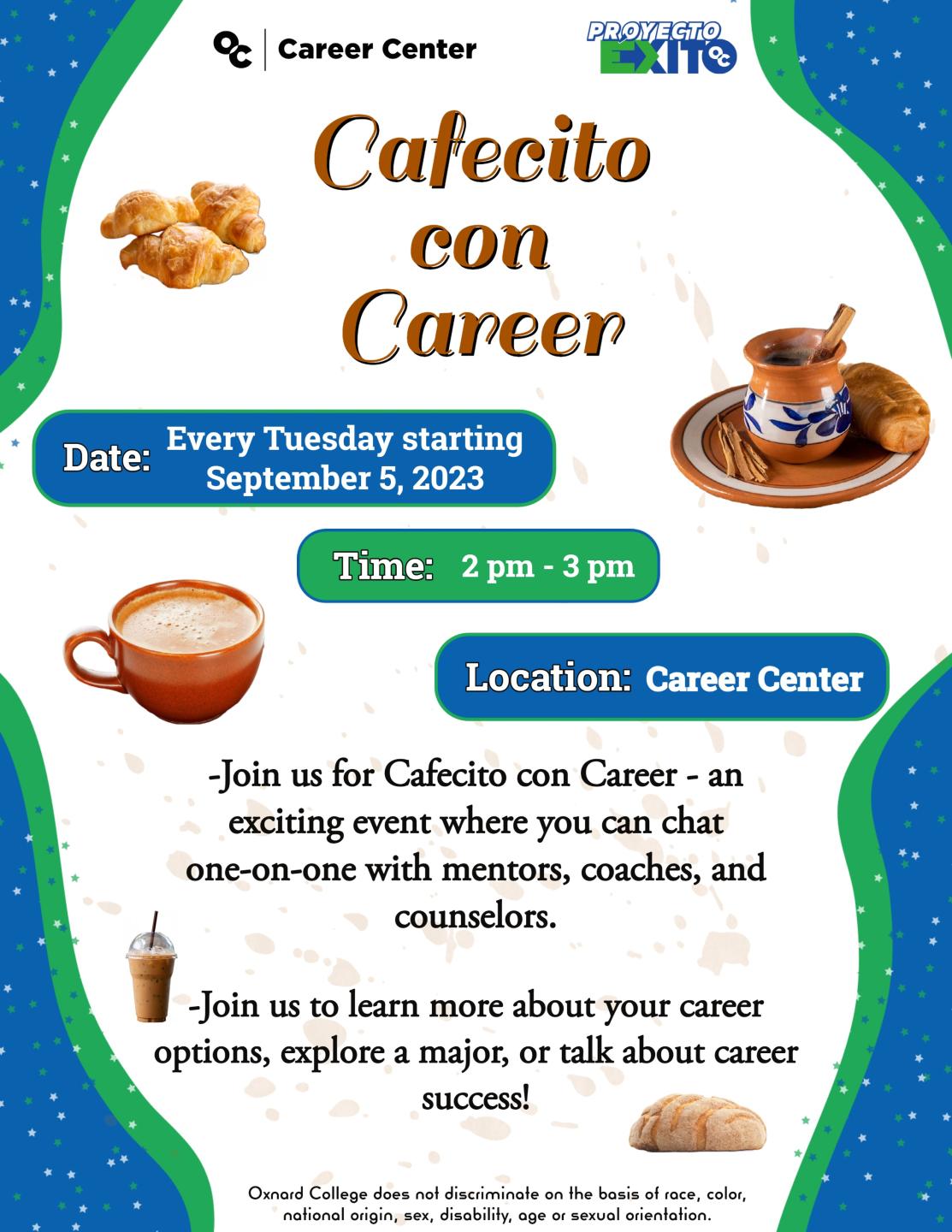 Cafecito with Career invitation flyer
