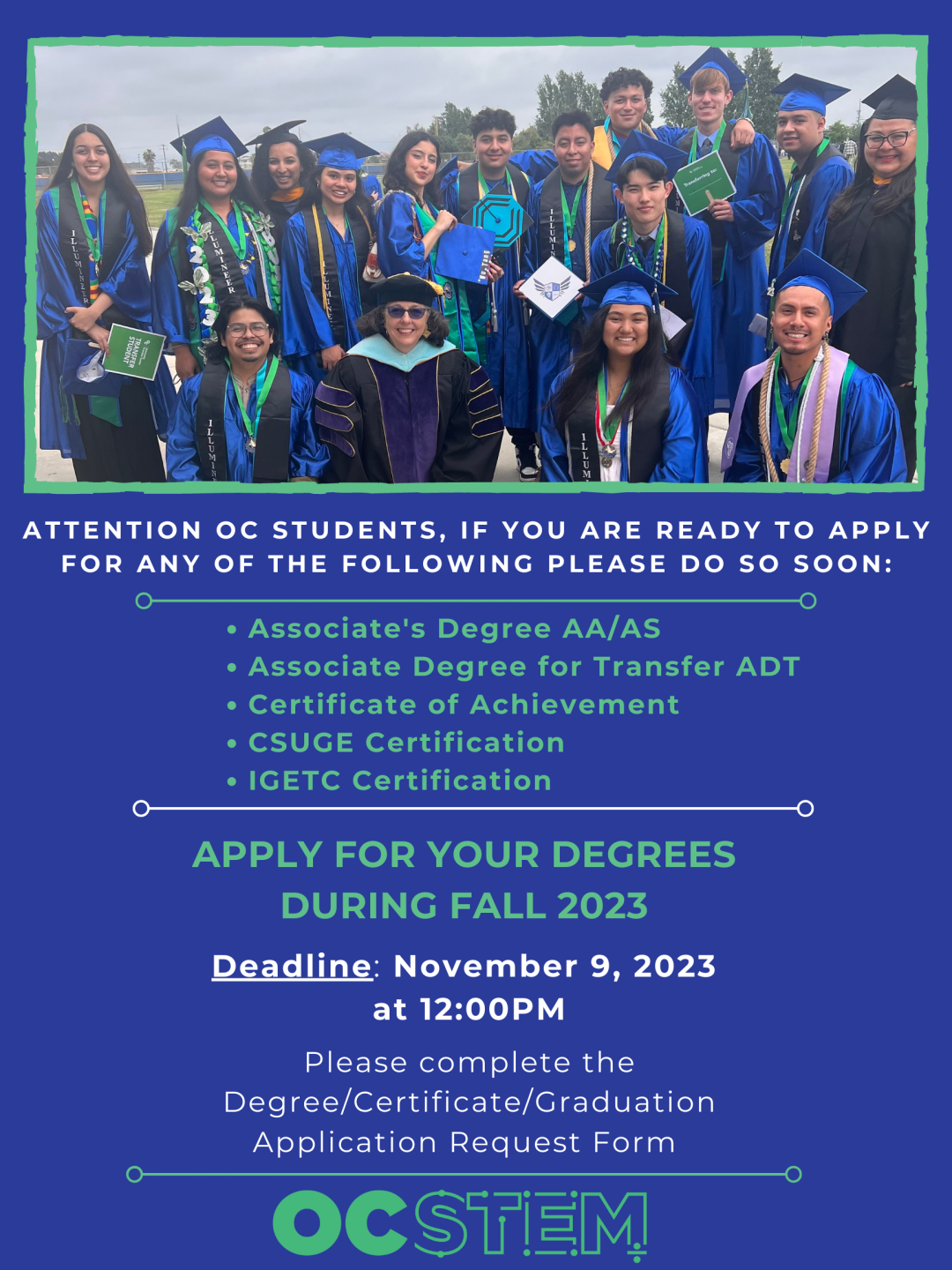 Fall 23 Graduation flyer