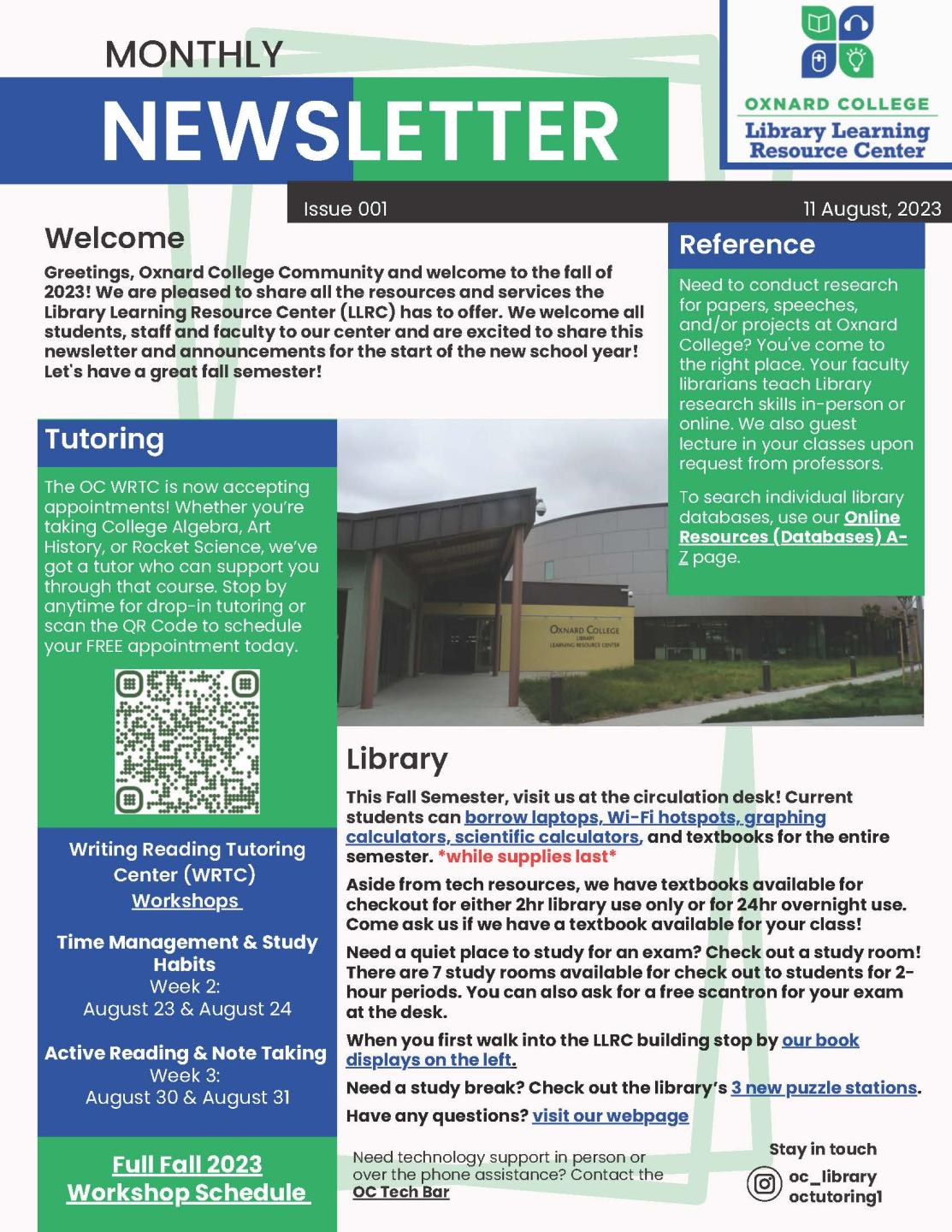 OC Library Newsletter flyer