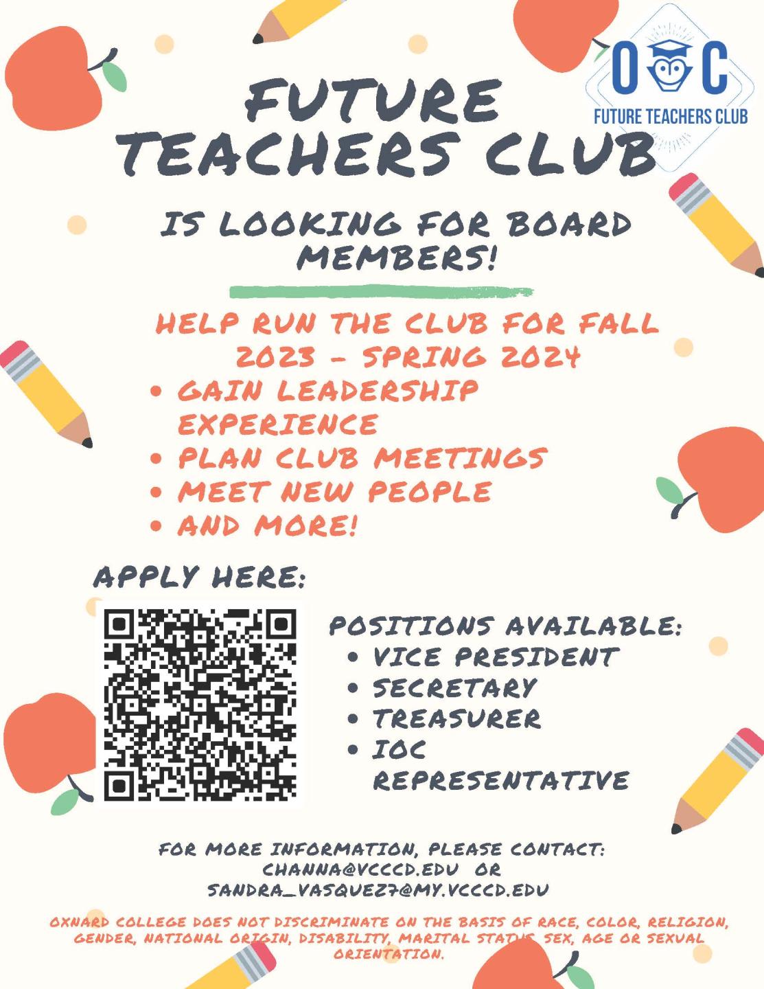 Future Teachers Club flyer