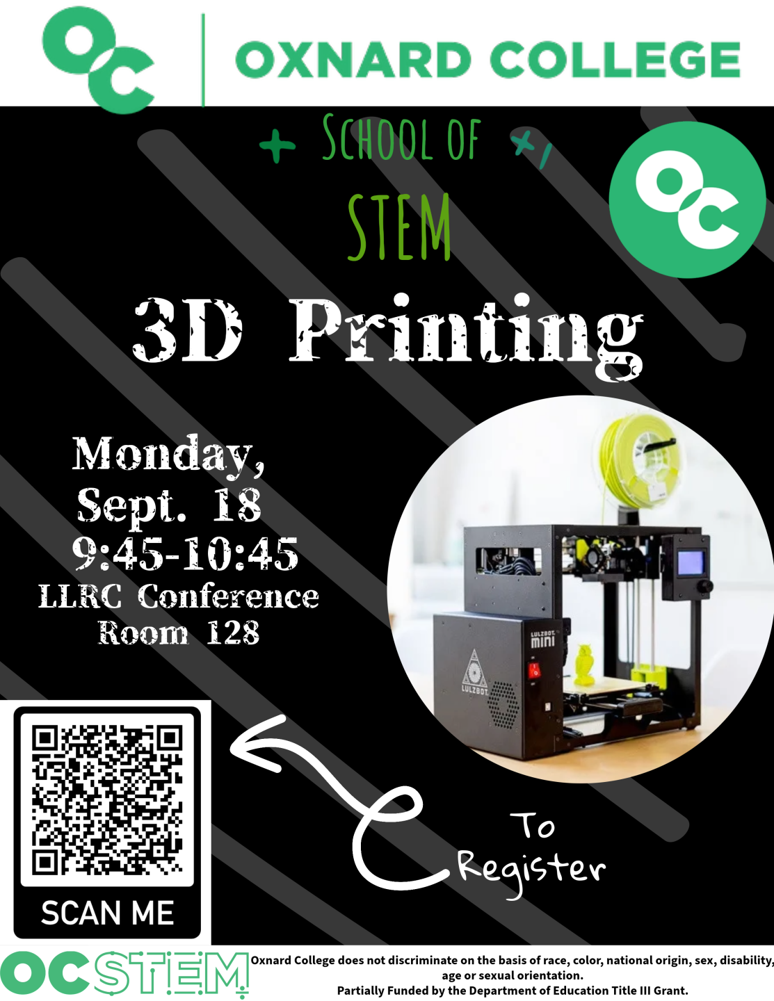 3D Printer workshop flyer