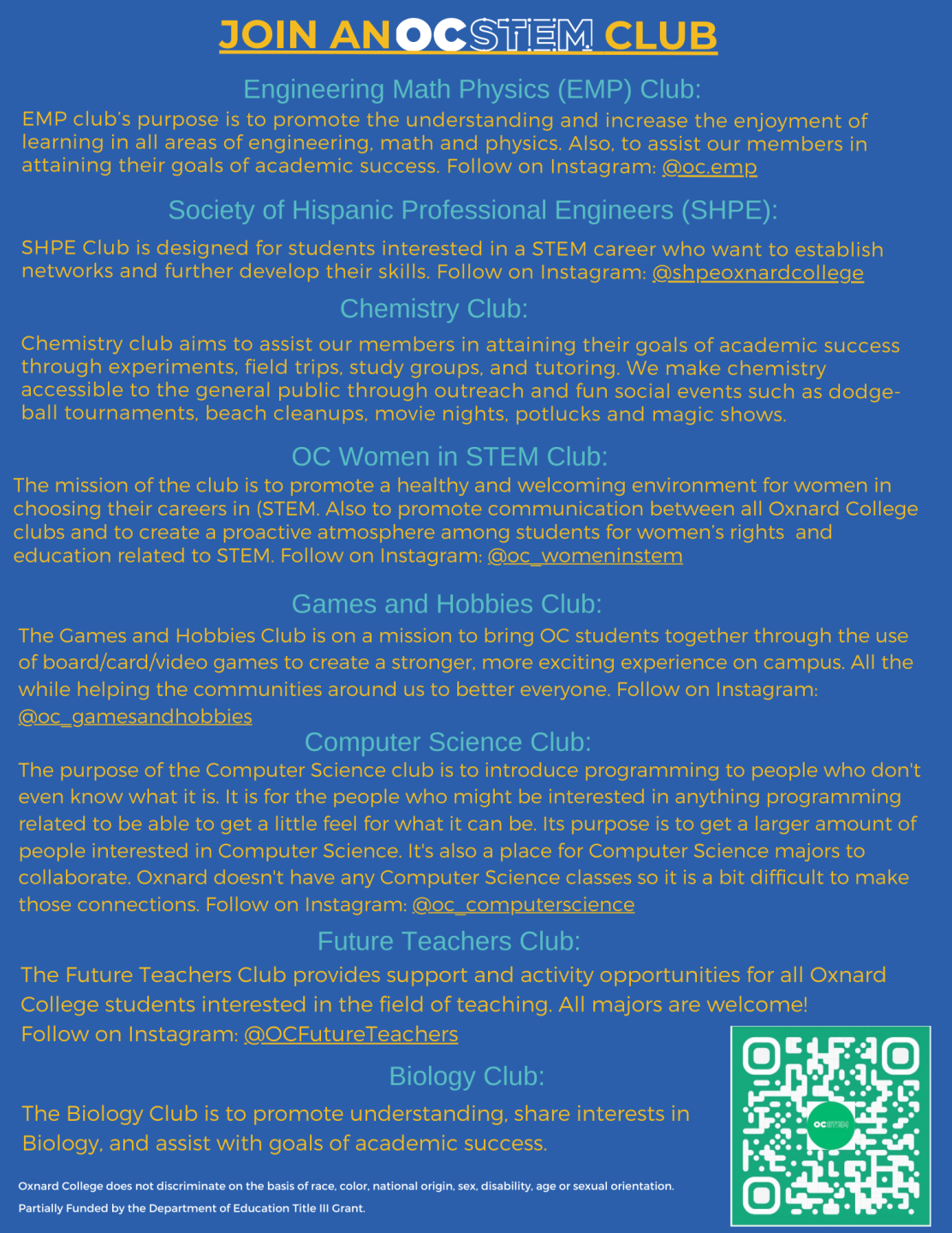 Join a STEM Club Flyer