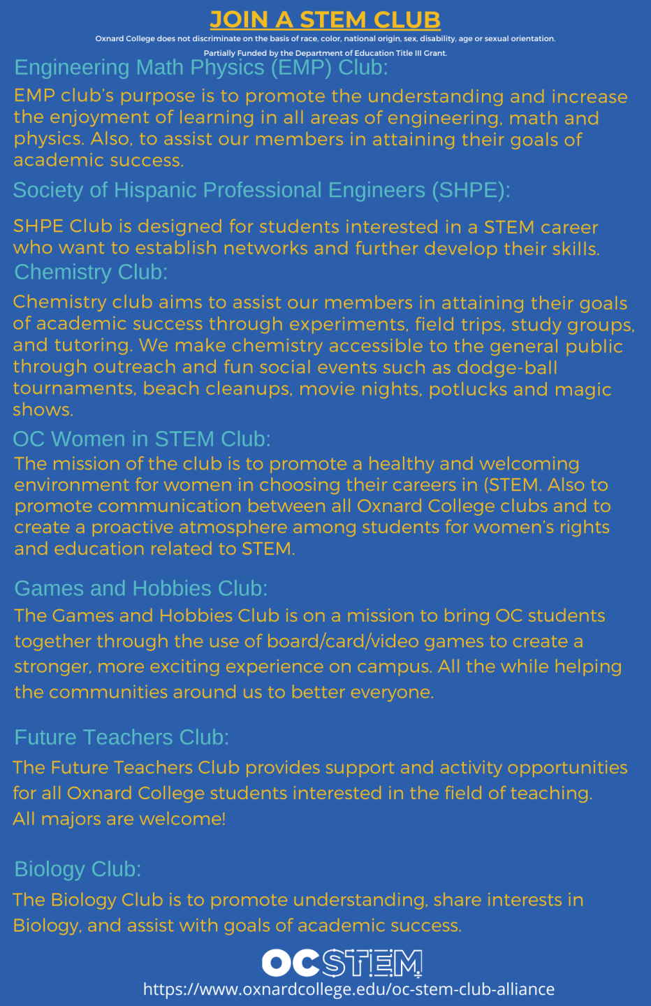 Join a STEM Club Flyer