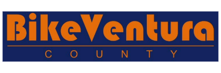 Bike Ventura County logo in orange font with navy blue background