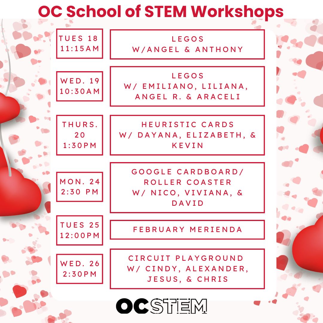 February school of stem workshop schedule