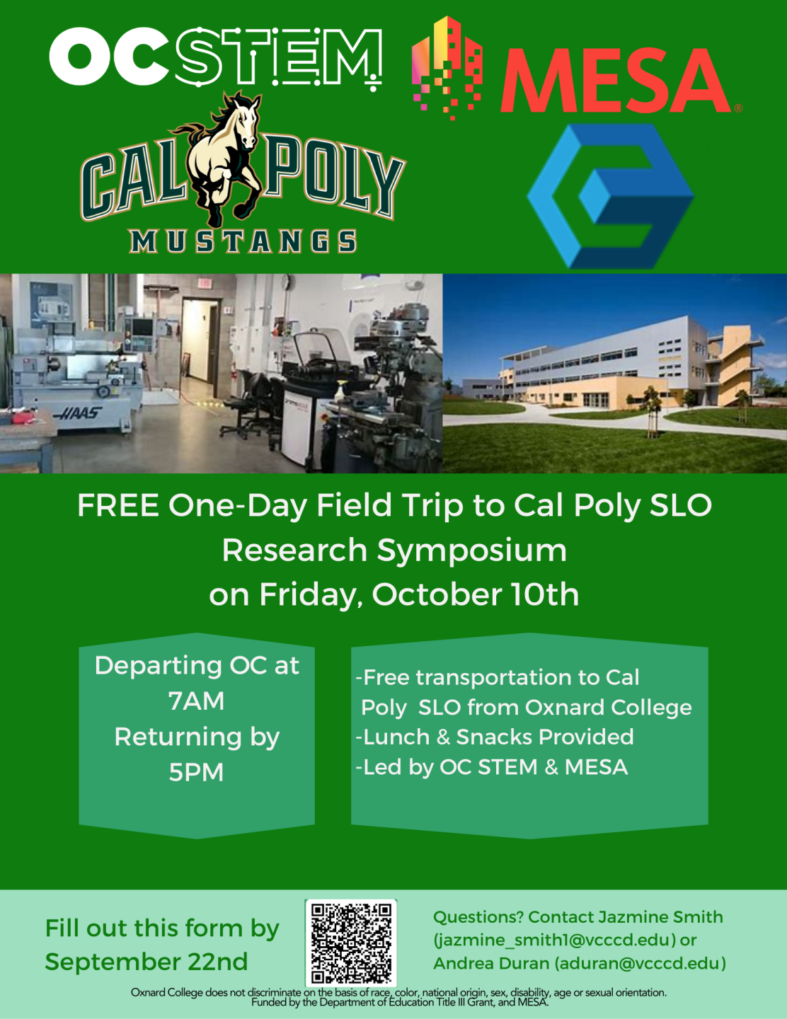 OC STEM/MESA Cal Poly SLO Field Trip