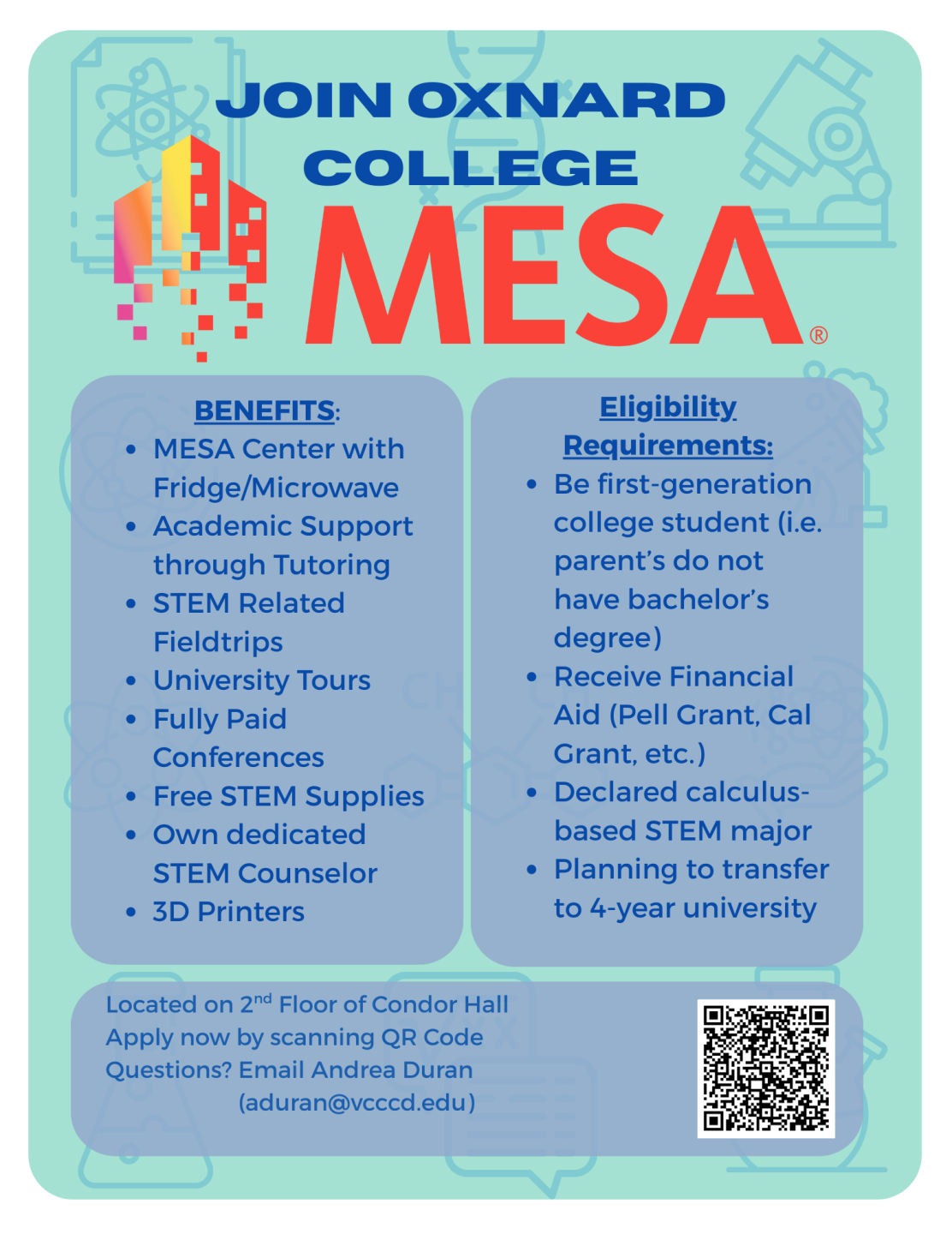 MESA information to enroll