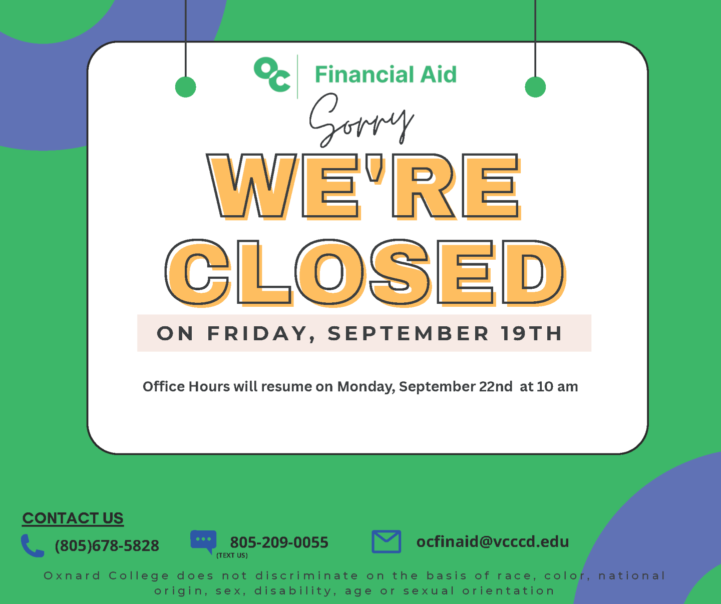 We closed on Friday 9/19/25